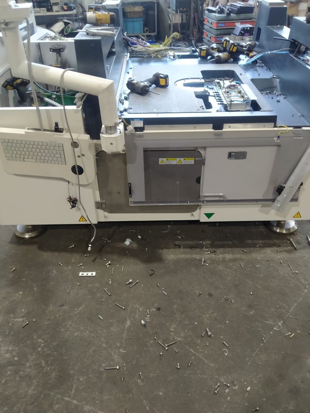 A machine part-way through being taken down